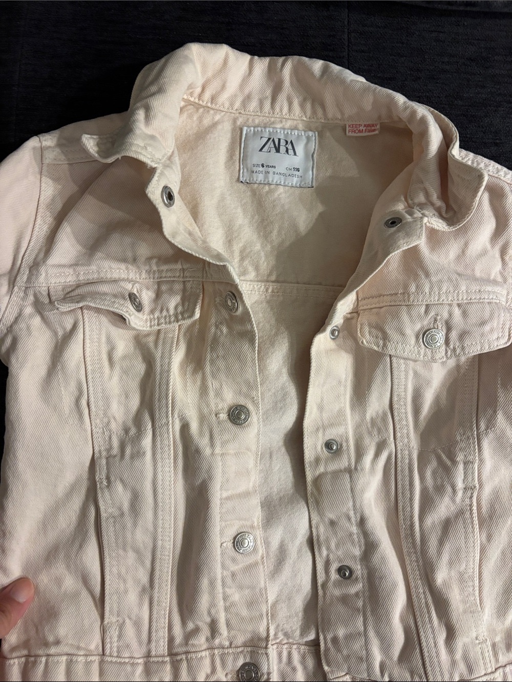 Zara children Light Cream Denim Jacket